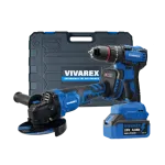 کیت دریل و مینی فرز براشلس شارژی ۲ عددی ویوارکس VIVAREX مدل VR2402-BCK